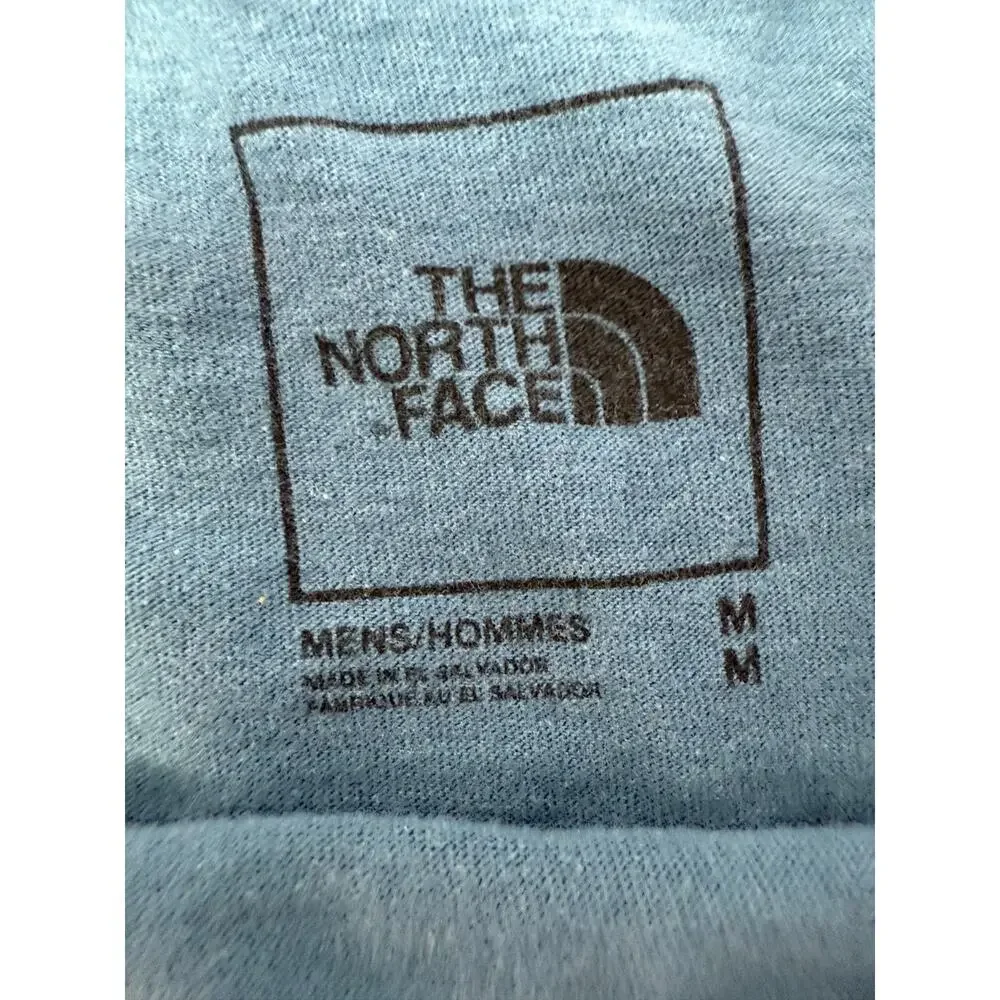 The North Face Blue Long Sleeve Logo Graphic Tee Outdoor Casual Shirt M